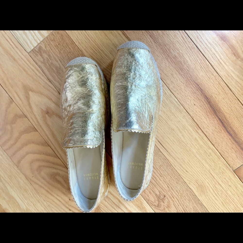 Gold Metallic Espadrille Flats